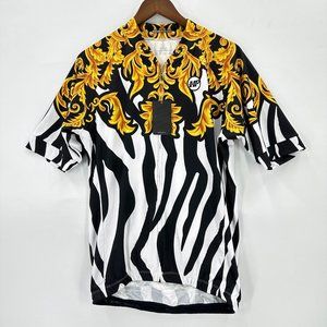 Heavy Pedal Cycling Jersey Mens Full Zip Short Sleeve Zebra Money Black White 3X